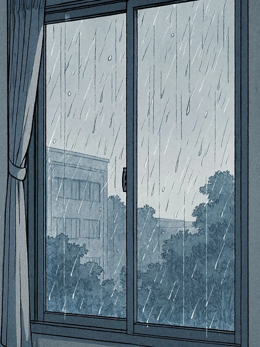 SpongyLinen6278의 梅雨の日の学校