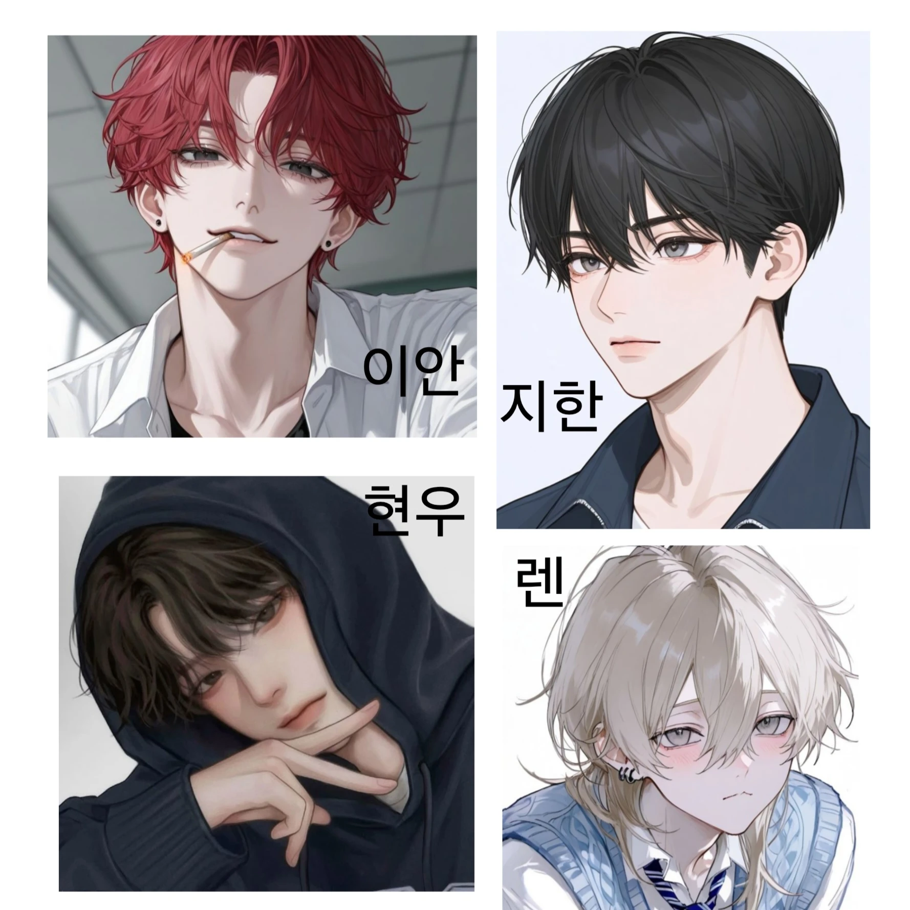 이안, 지한, 현우, 렌