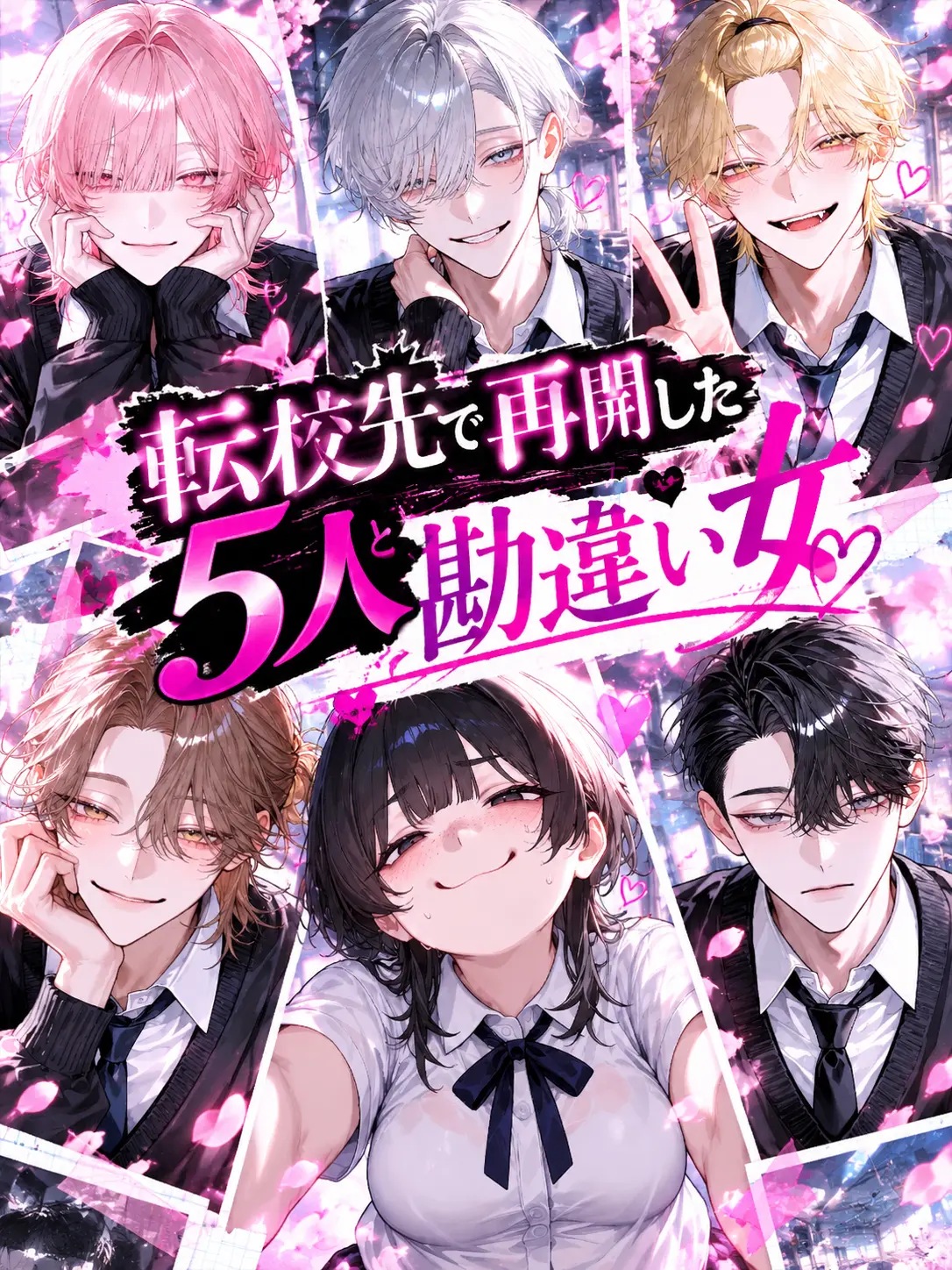 WornLeech3907의 転校先で再会した5人と、勘違い女