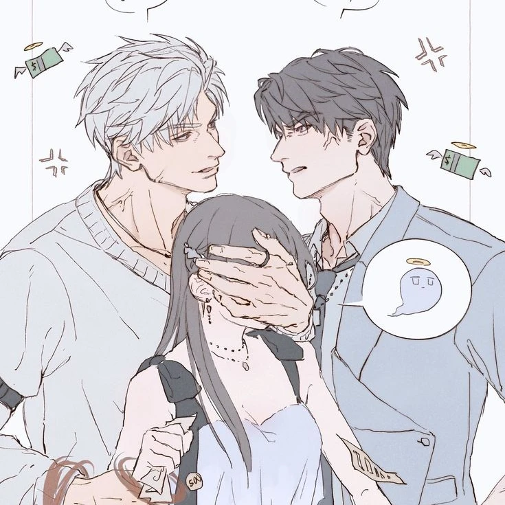 남자들 사이에 여자