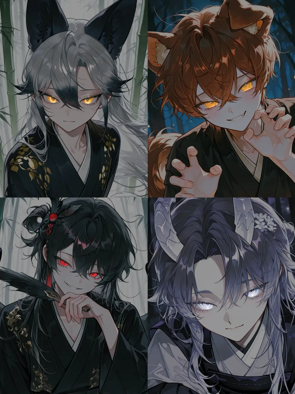 warabimothi의 森で出会った4人の妖怪