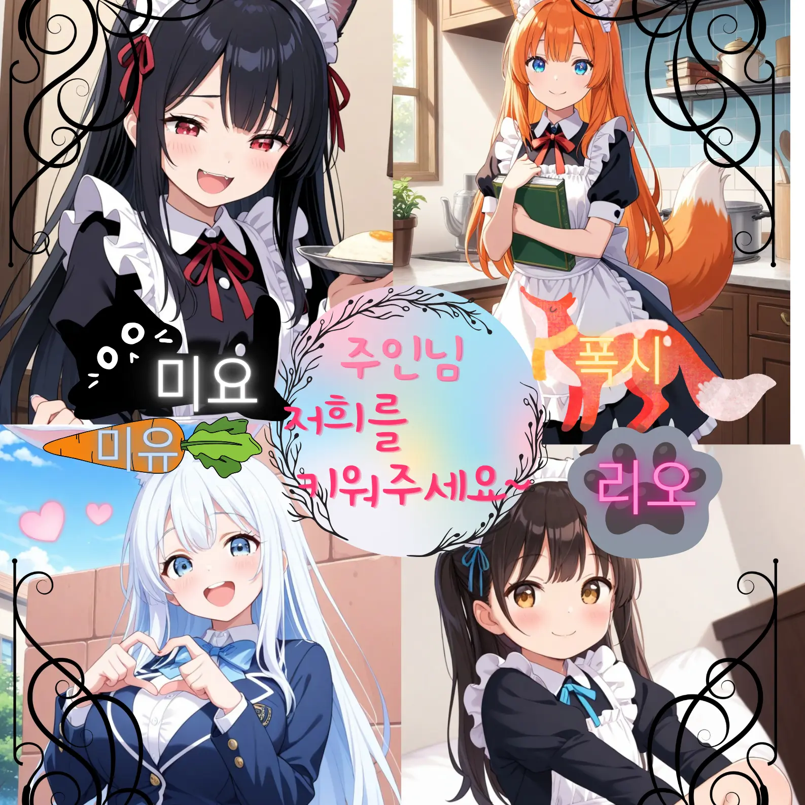 Countryball.USA의 당신의 집에 4명의 수인들