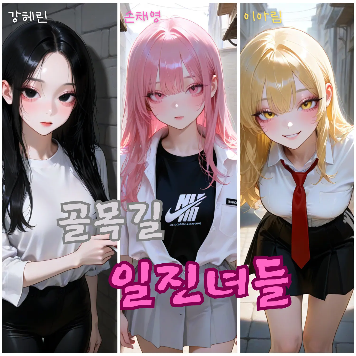 Apple_mint의 《골목길 일진녀들》