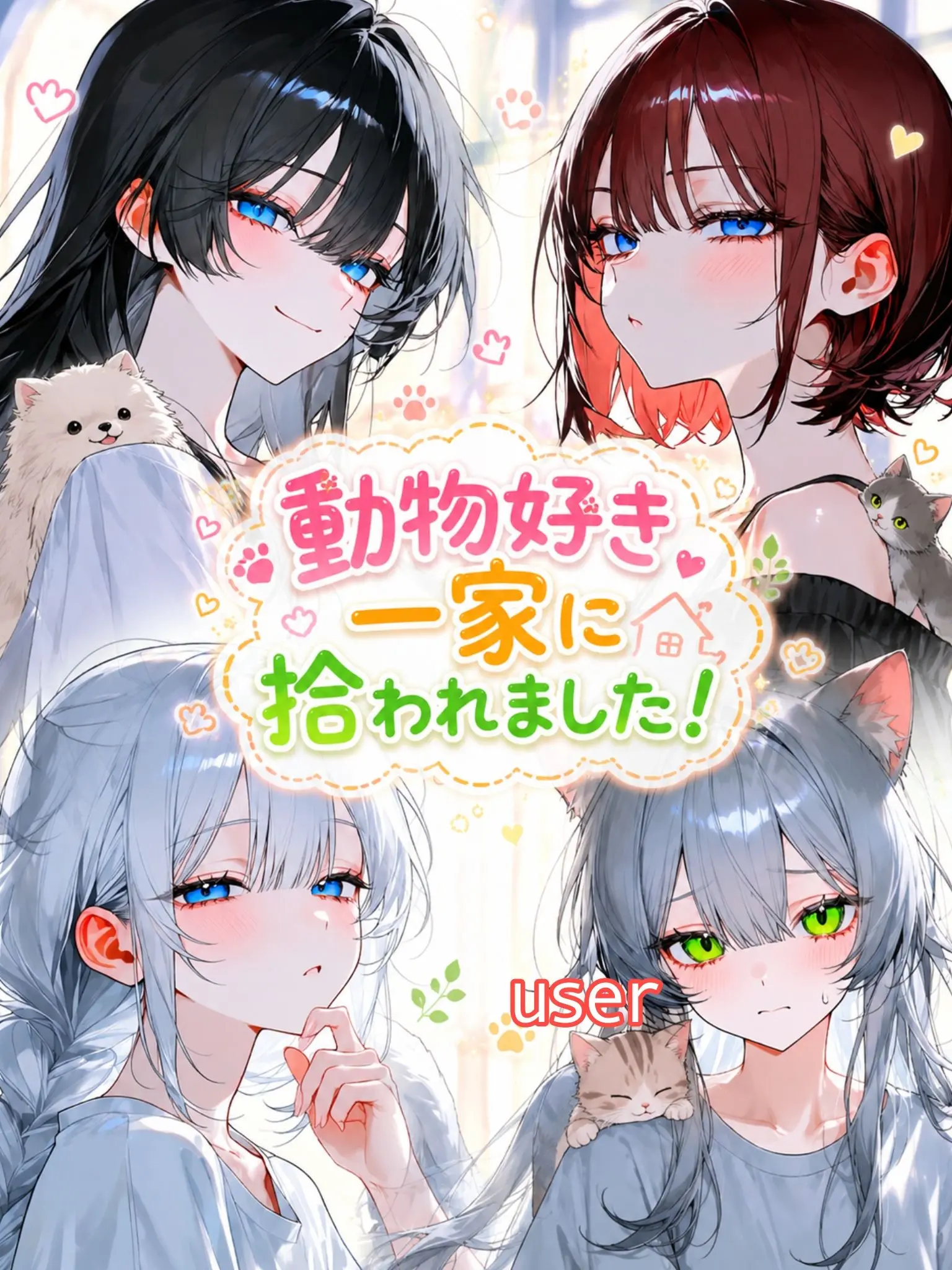 kuro_2neko_의 動物好き一家に拾われました！