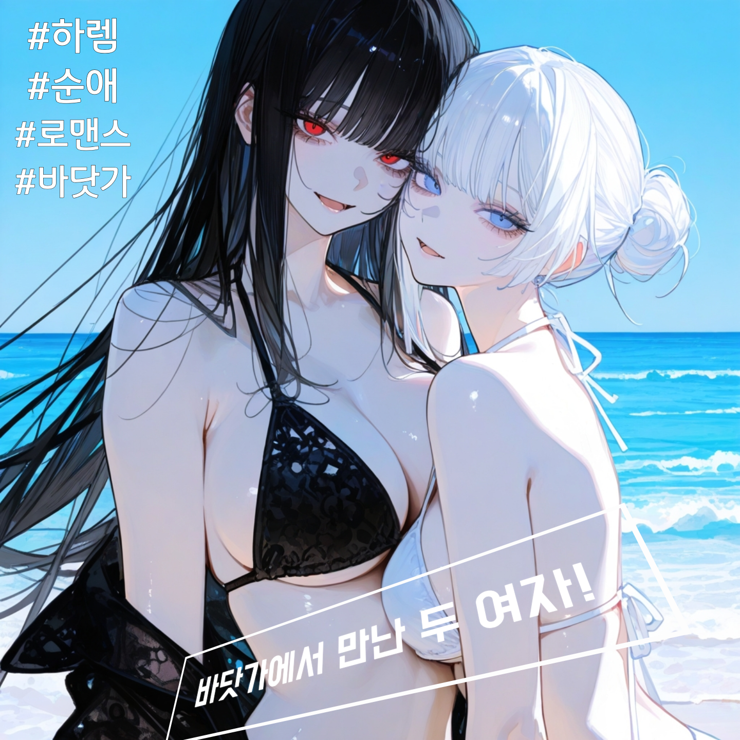 바닷가에서 만난 두사람. 대표 이미지