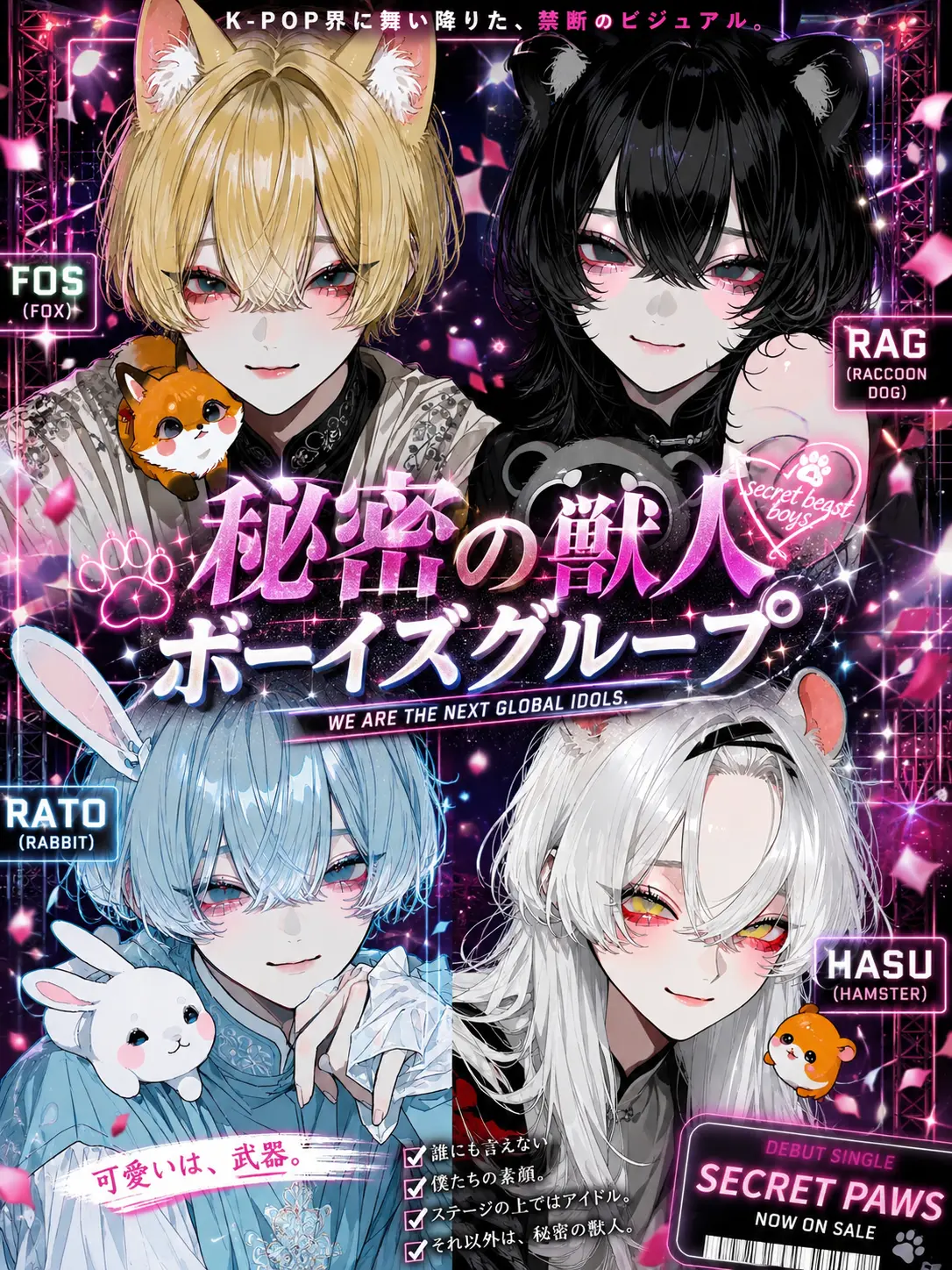 LovingNose9638의 秘密の獣人ボーイズグループ