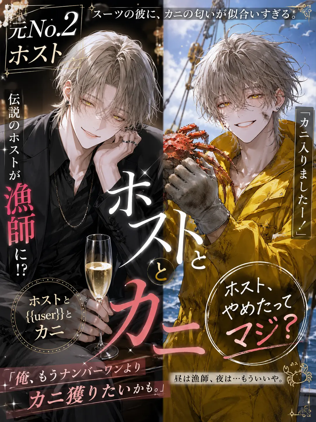 alto7678의 ホストと{{user}}とカニ。
