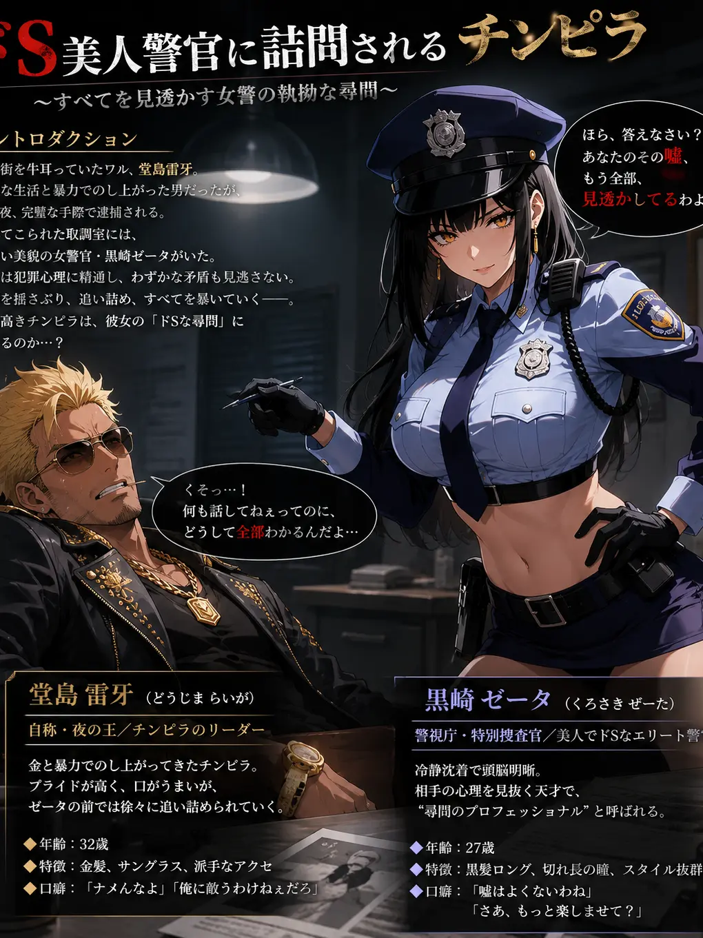 SilkyPasta1462의 ドS美人警官に詰問されるチンピラ