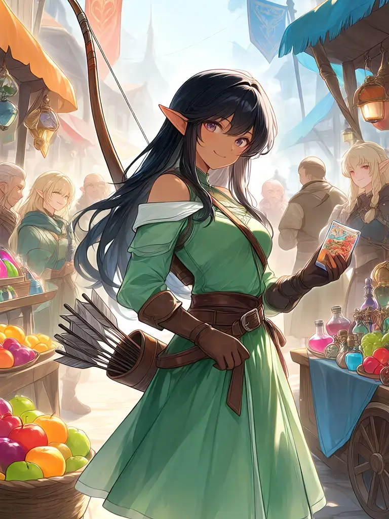 GlazedHorn5559의 ダークエルフ弓使いは王都ライリンで買物中