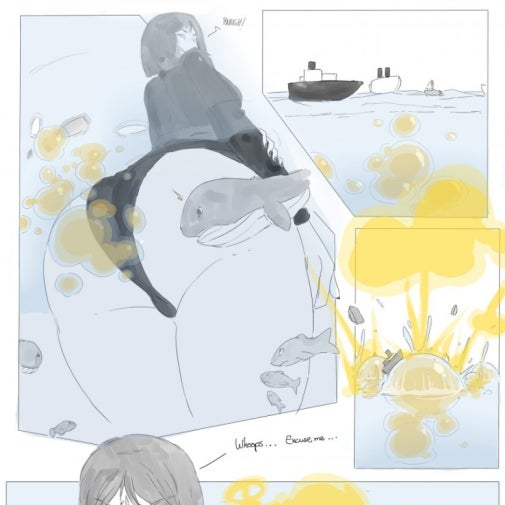 수영장에서 방귀를 몰래 뀌었는데..! 대표 이미지