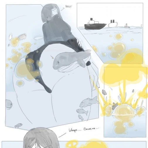 수영장에서 방귀를 몰래 뀌었는데..!