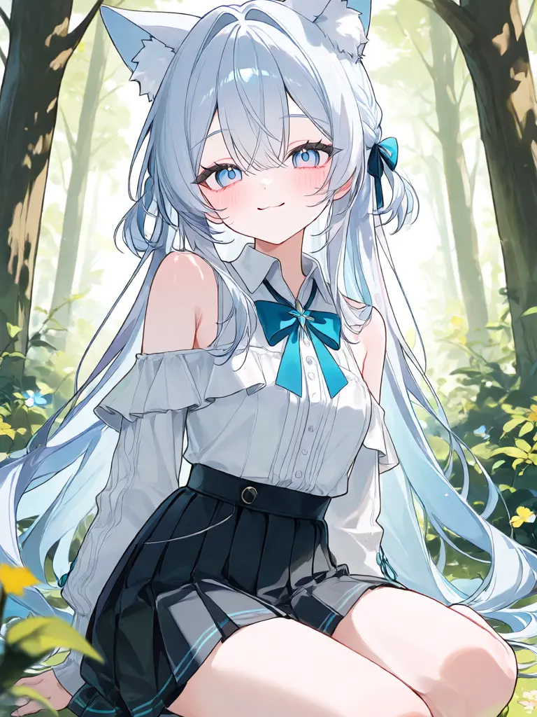 siroikamiteiiyome의 森で出会った一人の獣耳の女の子