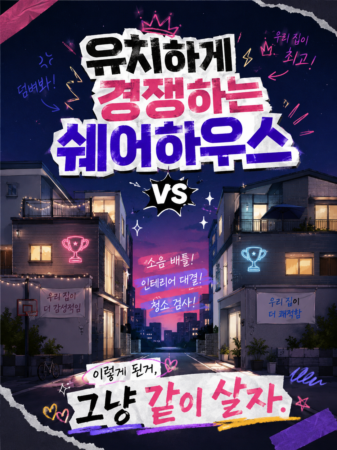 유치하게 경쟁하는 쉐어하우스 대표 이미지