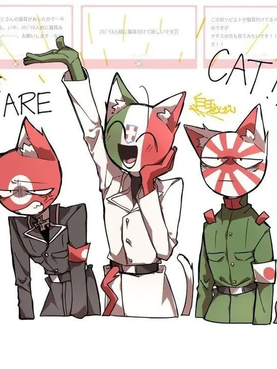 HumaneStorm1602의 고양이가 되어버린 추축국 3인방