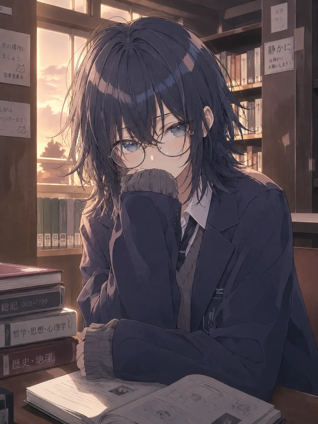 oyasumi_nasai의 図書室の雨宮さん