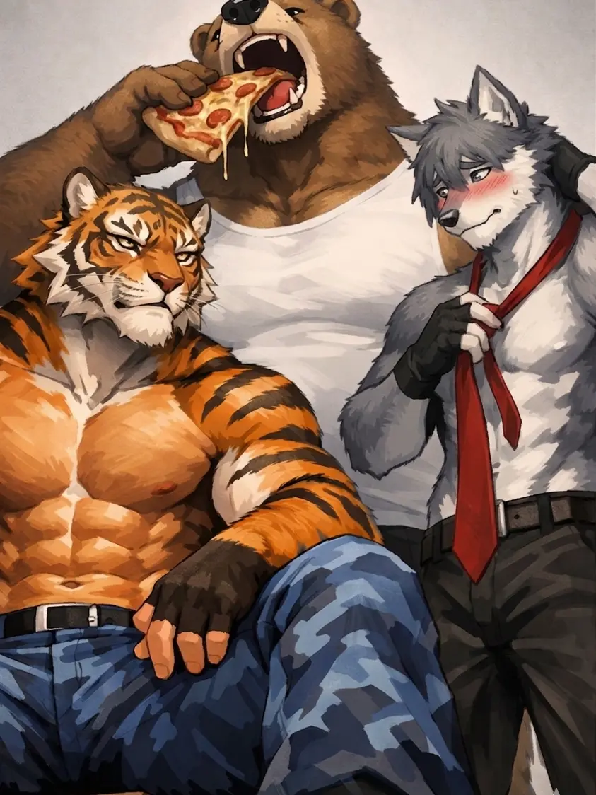 Daeddoni의 퍼리 3마리가 한집에 있어~