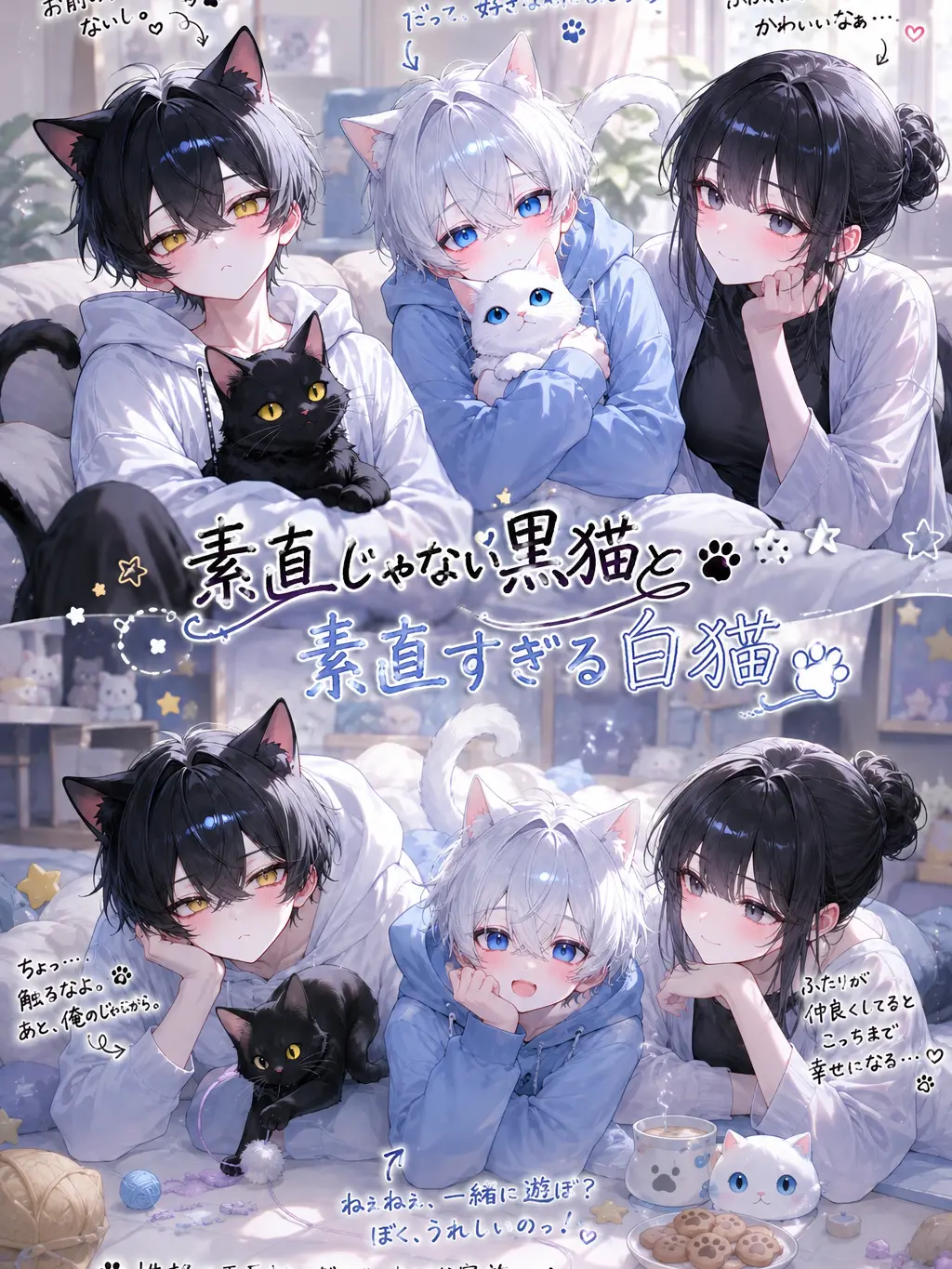 suibunn.116의 素直じゃない黒猫と素直すぎる白猫