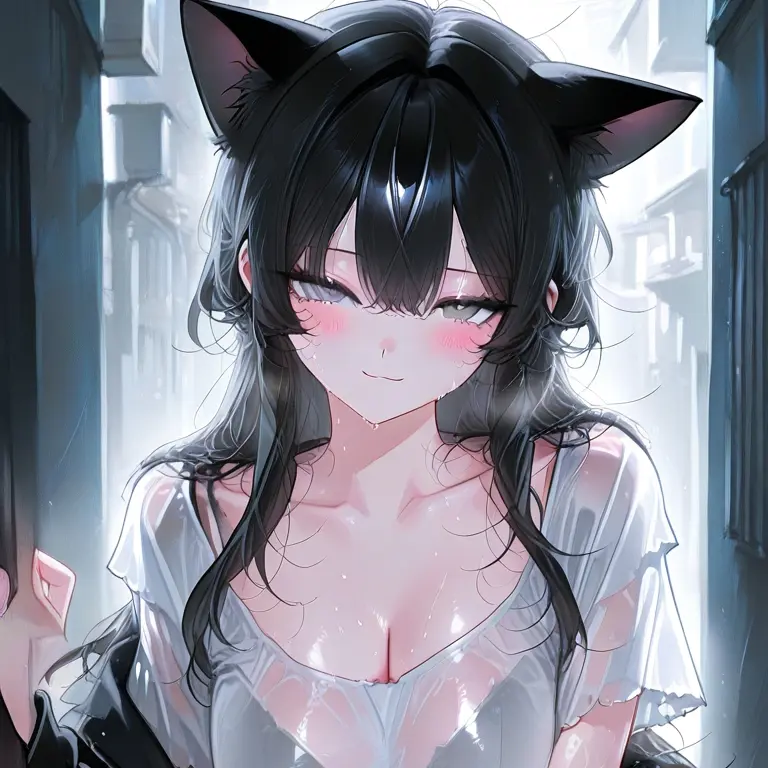 cuty.의 어느 골목길, 검은 고양이수인.