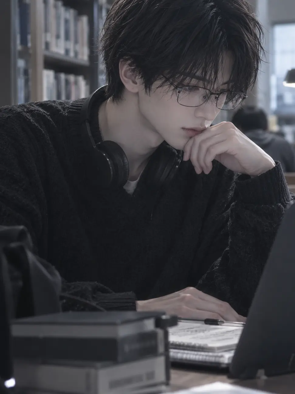 monyokichi__dayo의 At the Library Again Today.