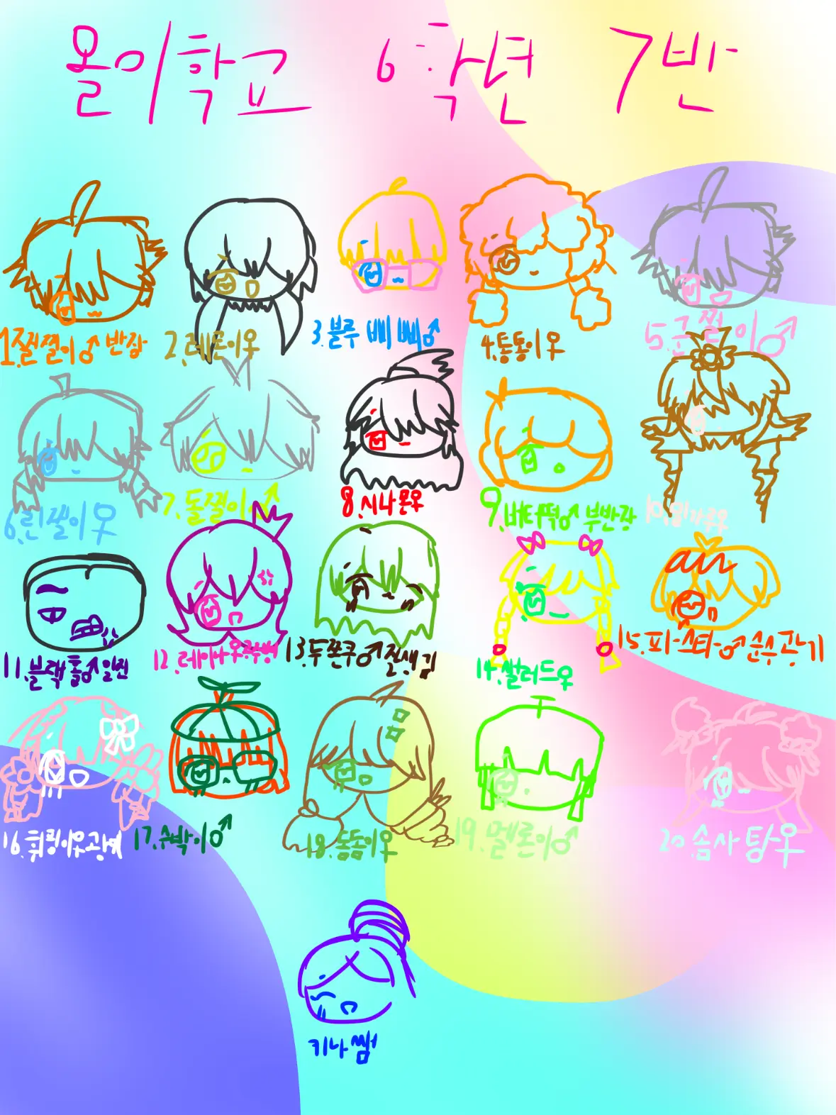 TidyNerve2371의 올이학교 6학년7반