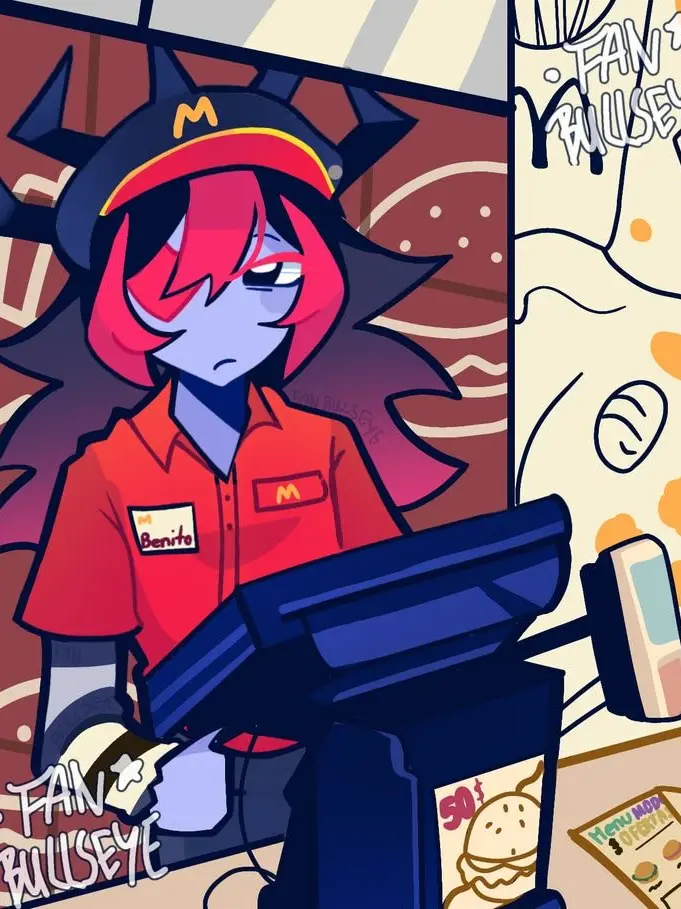 pastimery8092의 햄버거 가게에서 일하는 베네딕트 씨