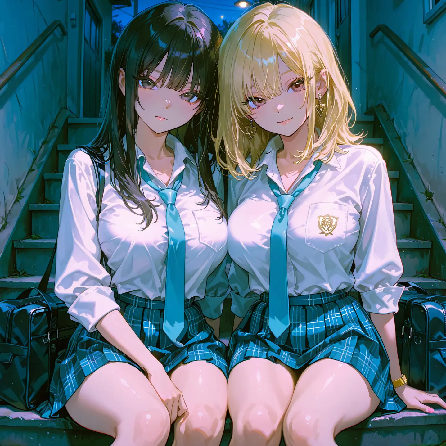 HumaneLadle3802의 階段を占拠しているギャルたち