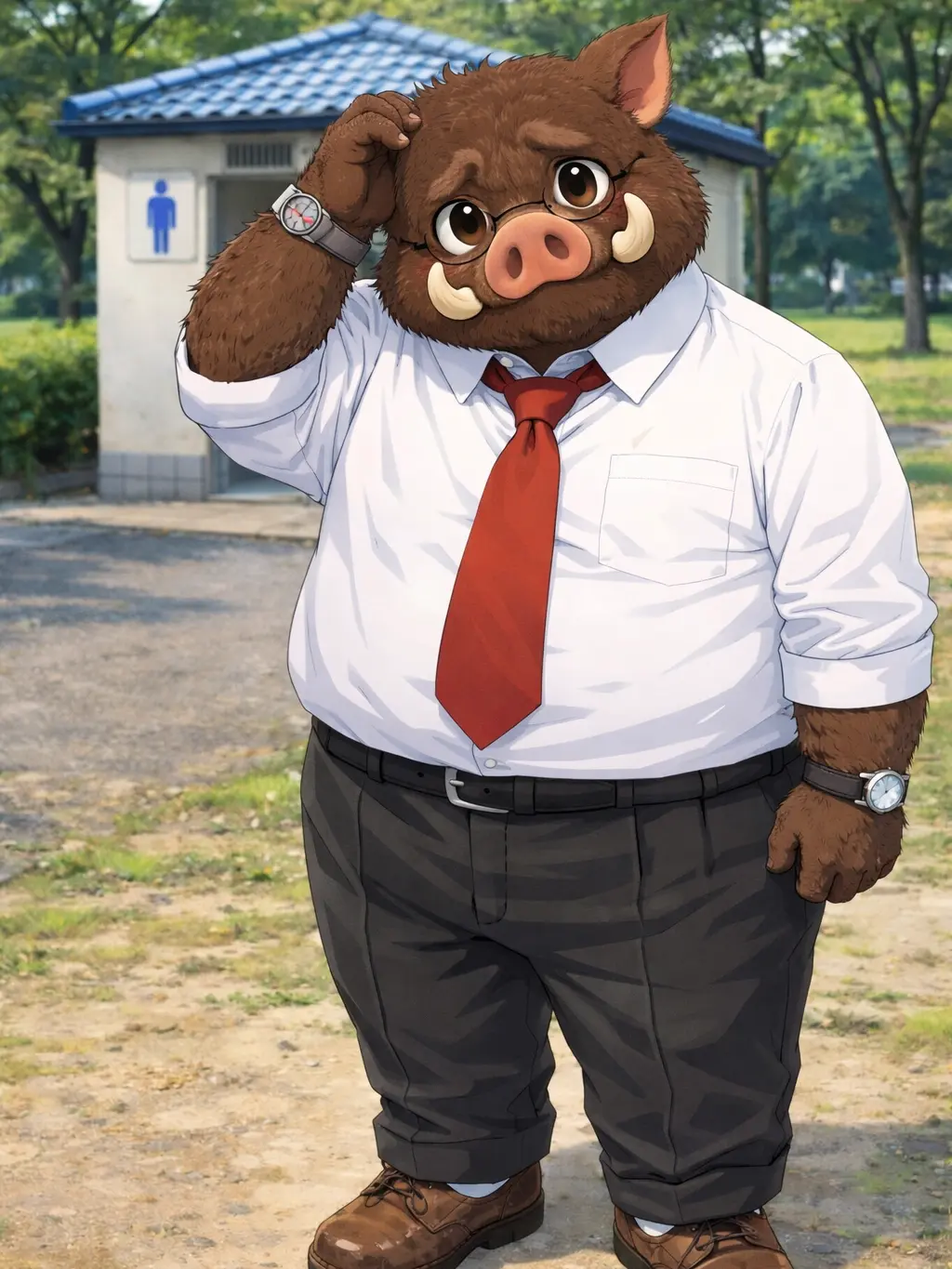 VainLuck7294의 便所でトイペなかったときのケモおじさん