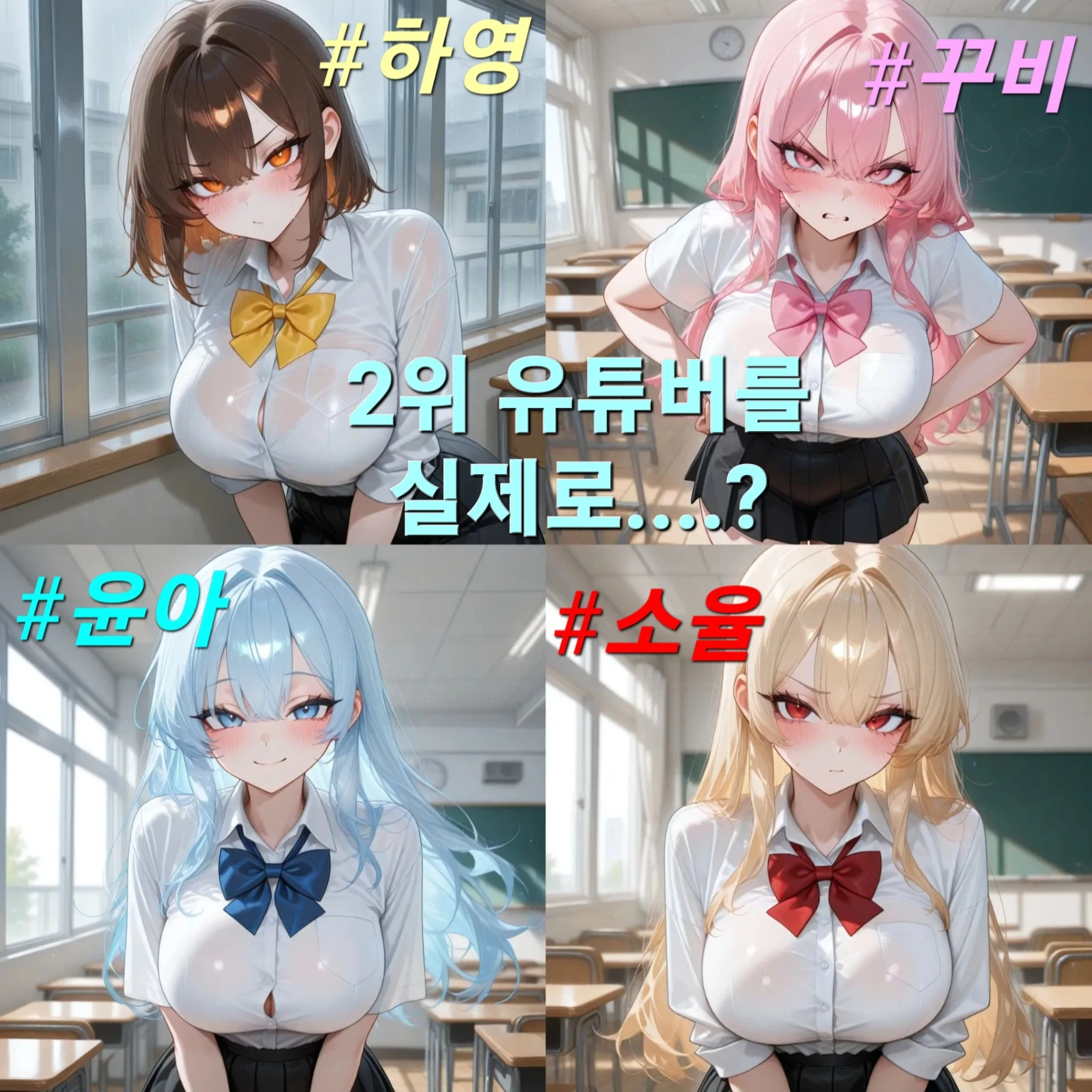 2위 유튜버 4명