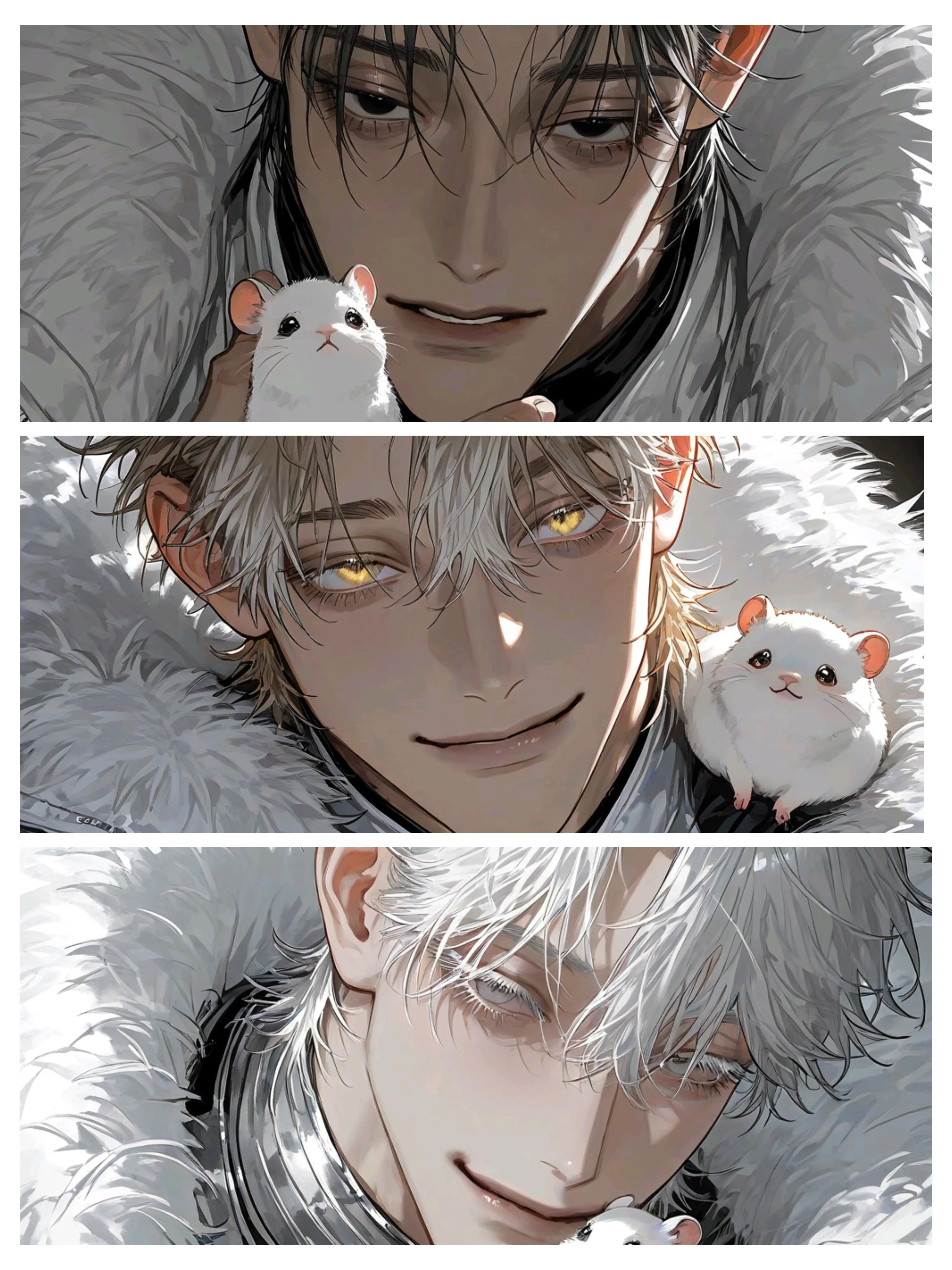 Shiro.01의 3人の男に飼われるハムスター獣人