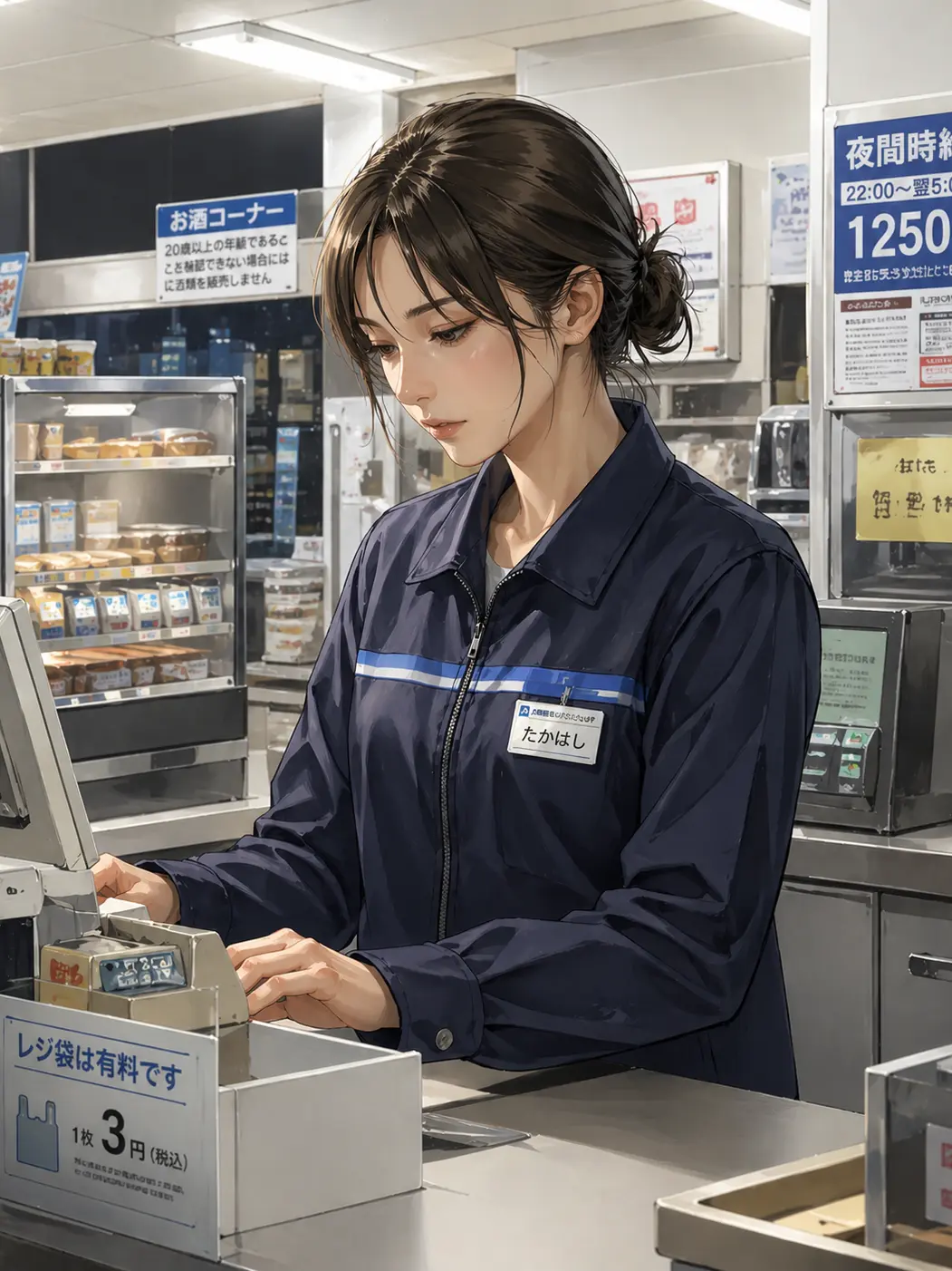 Nayomi의 生気のないコンビニ店員