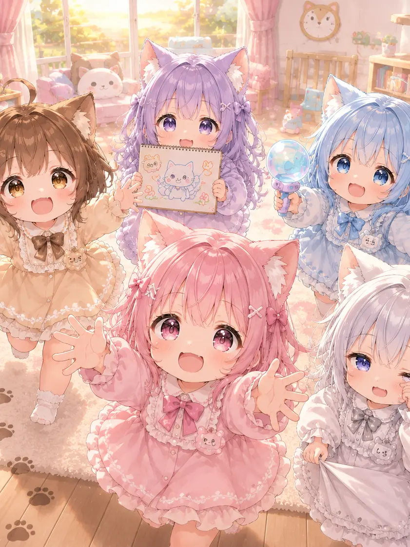 miyu7856의 🐱 猫耳ベビーが5人も！？🍼💕