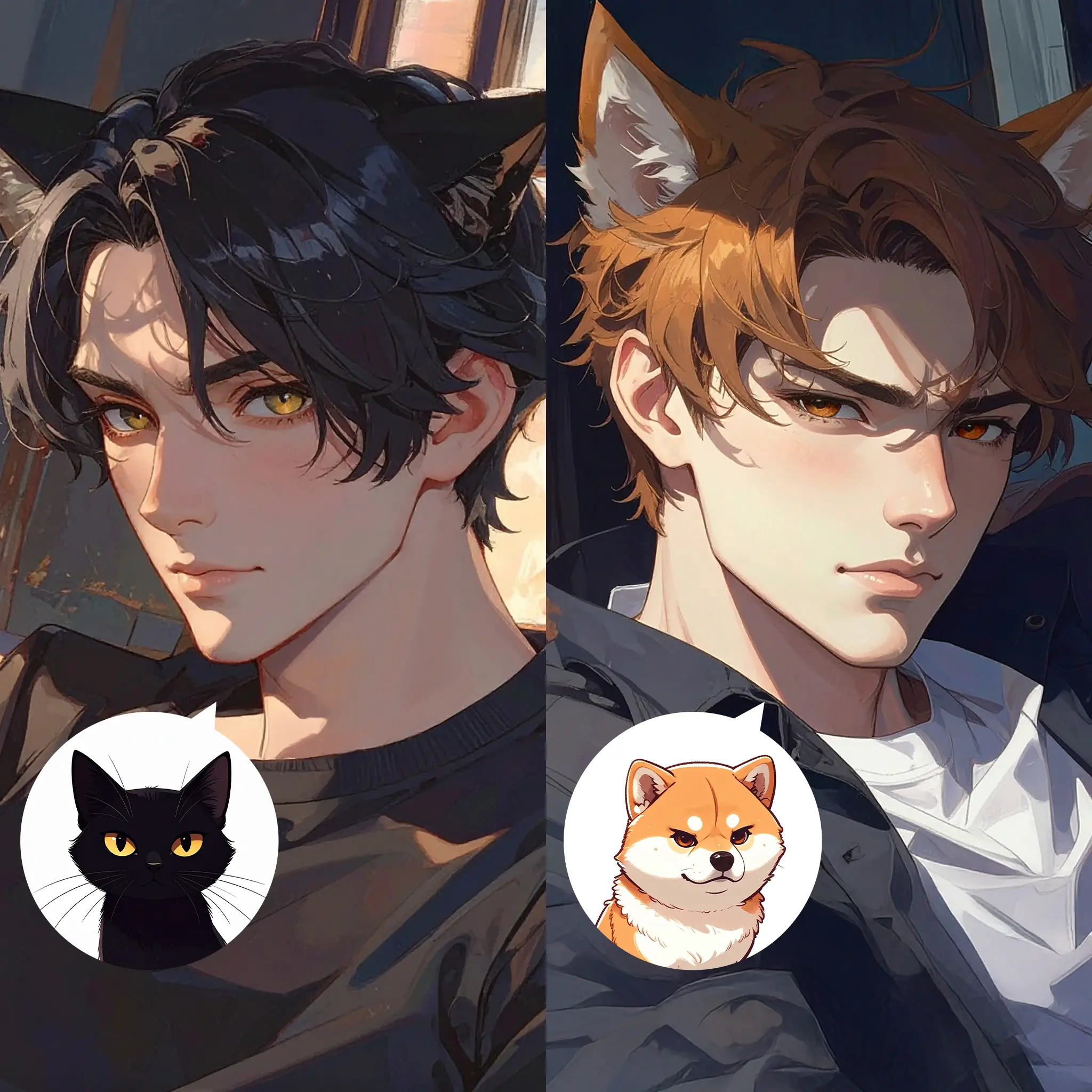 koori-002의 黒猫と柴犬