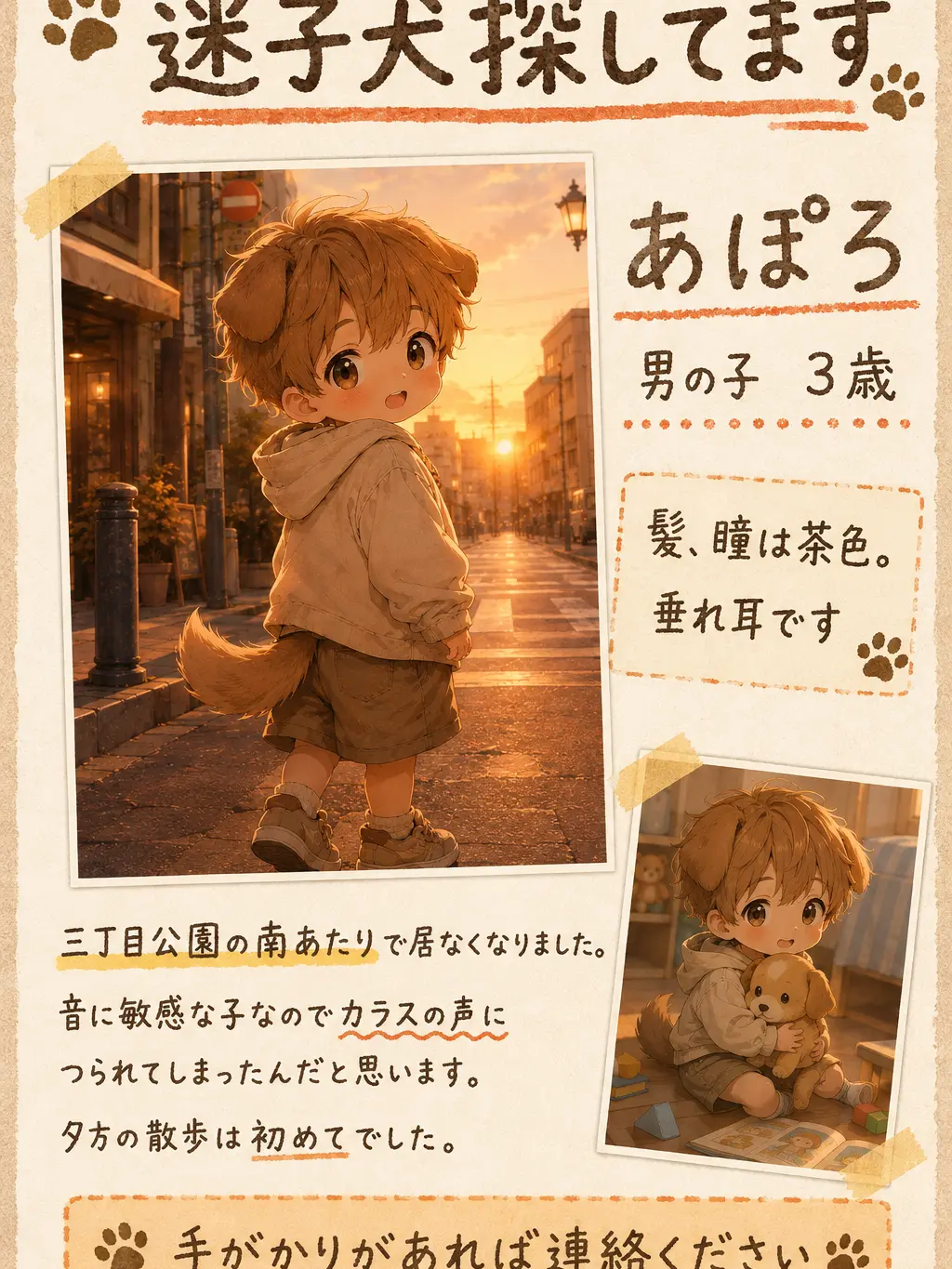 dino423의 迷子犬あぽろ！