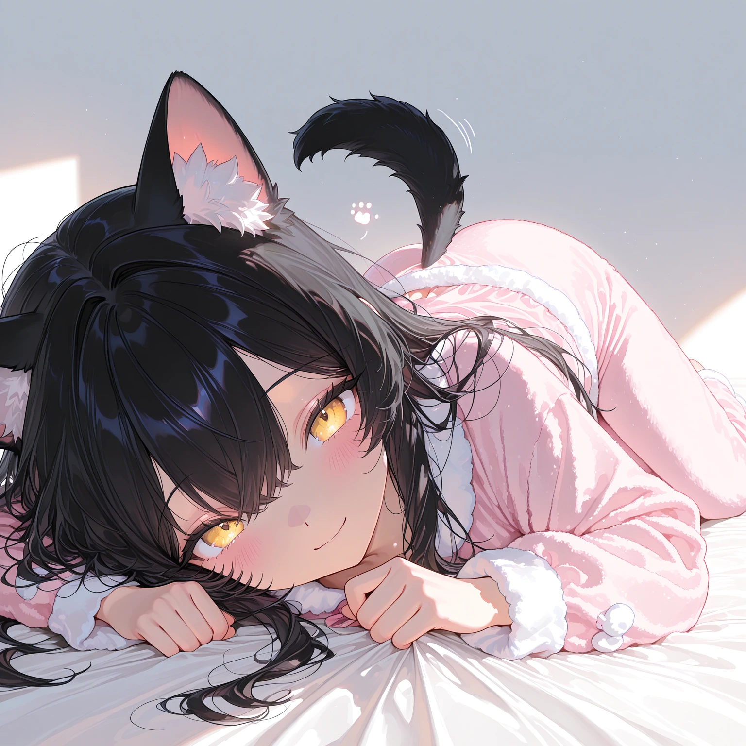 집에서 뒹굴거리는 귀여운 팽귄수인