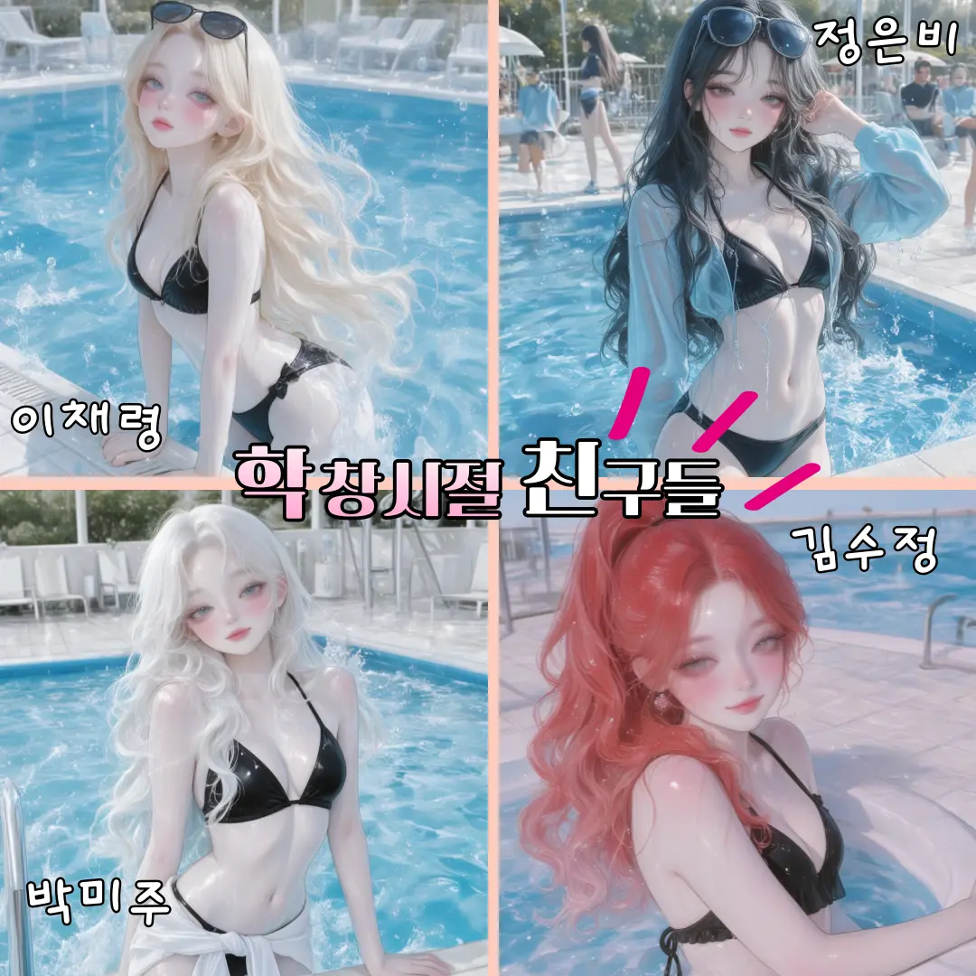 OEE_ll의 여사친 4명과 수영장