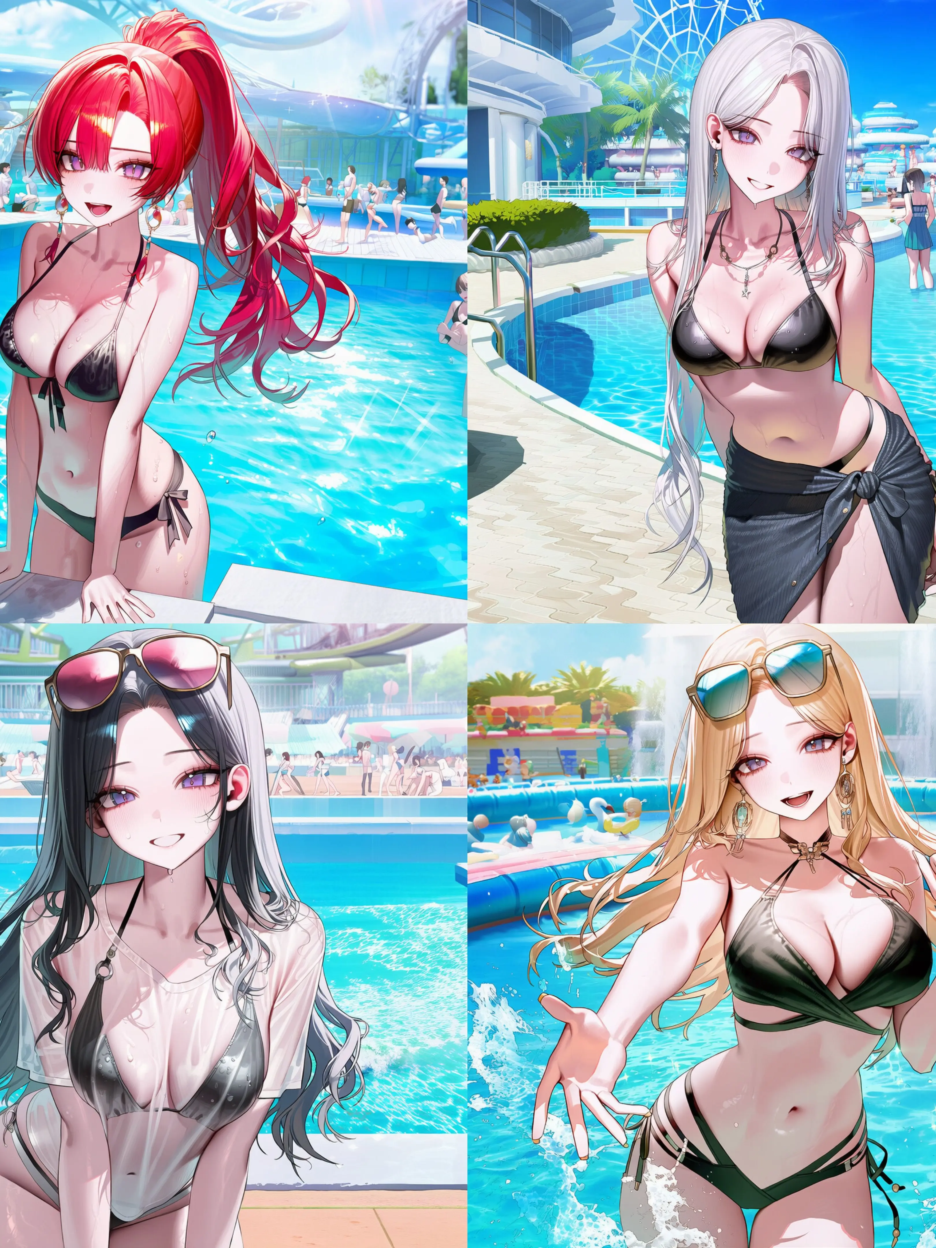 OEE_ll의 여사친 4명과 수영장