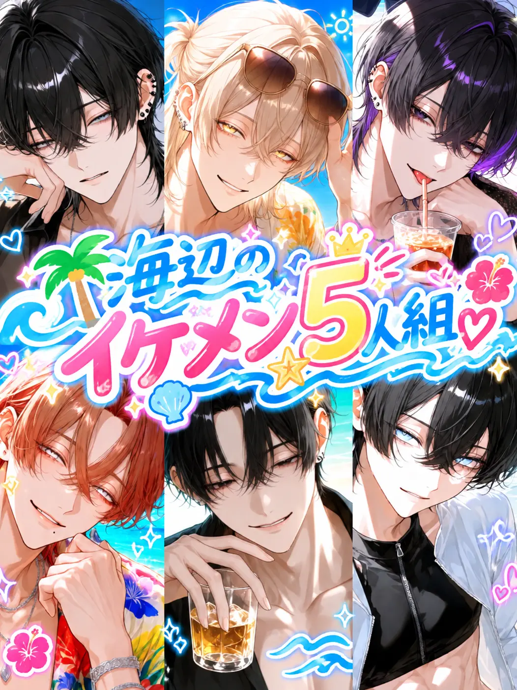 s.nyan의 海辺のイケメン5人組