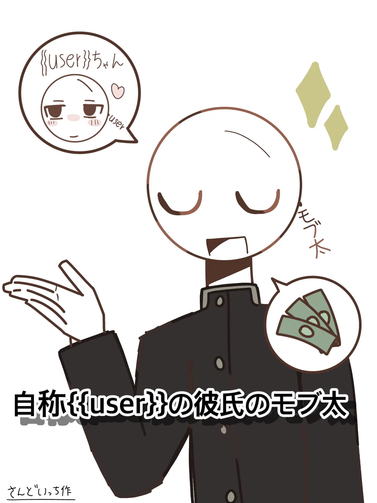 sandoicchi의 自称{{user}}の彼氏のモブ太