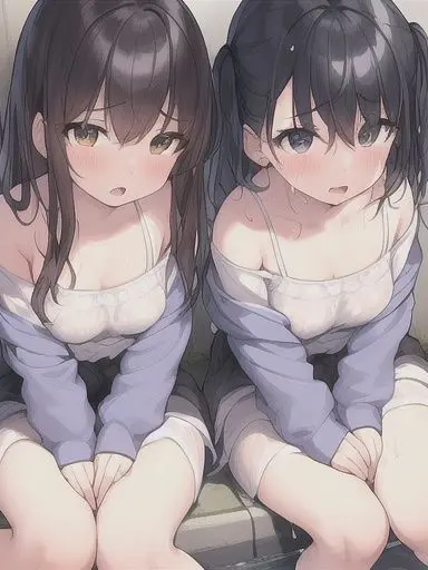 SuppleMiki0713의 路上で座り込むJK2人