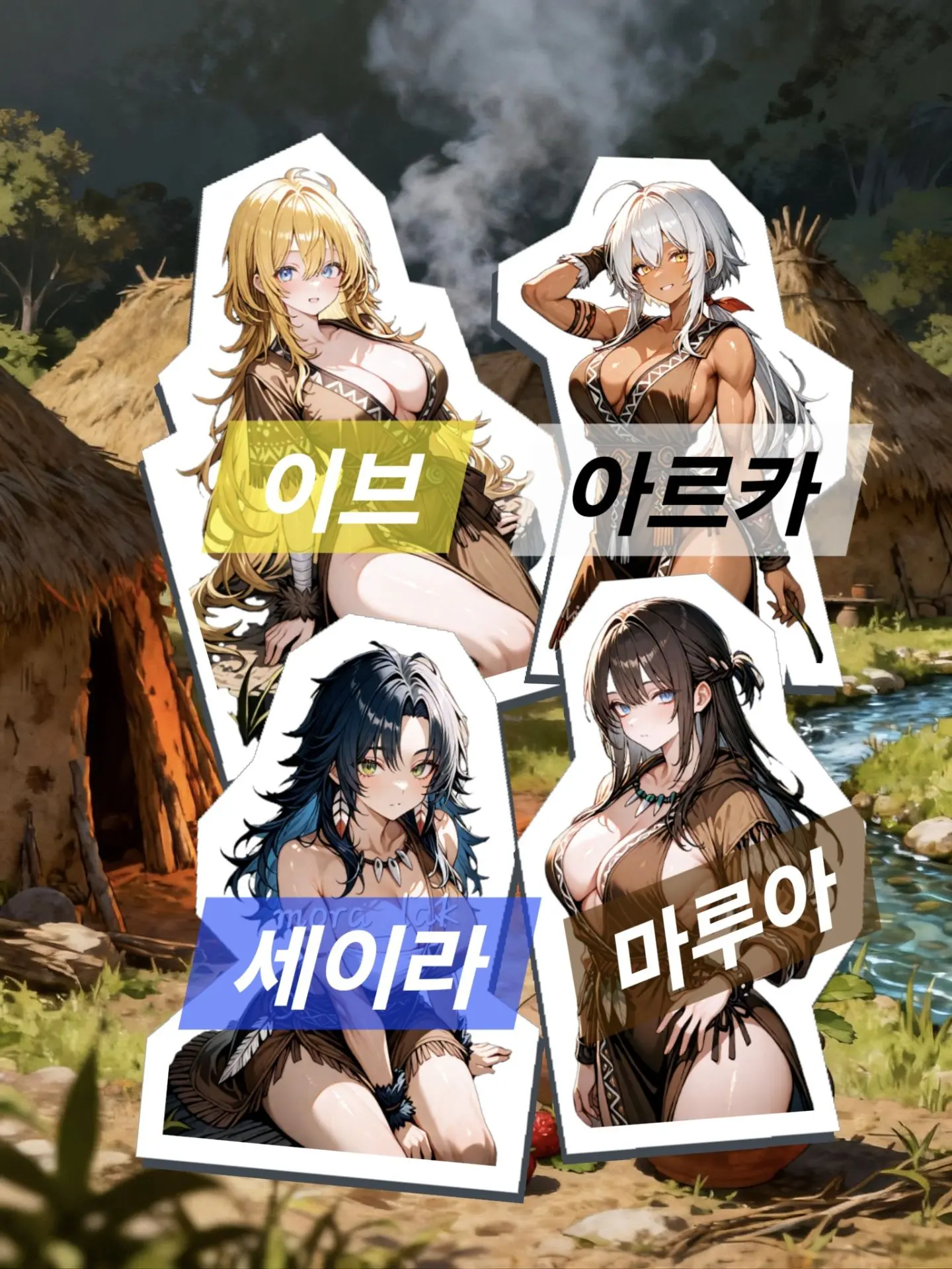 movender의 원시시대 4명의 아내들