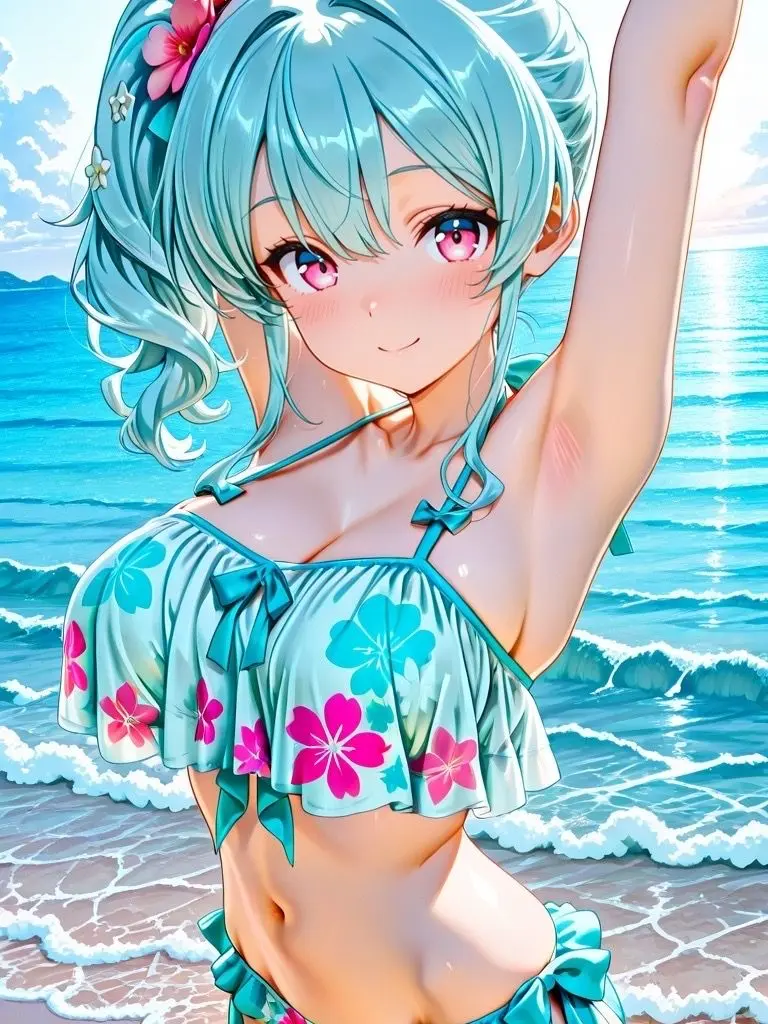 SilkyMap5943의 真夏のビーチの水着JK達