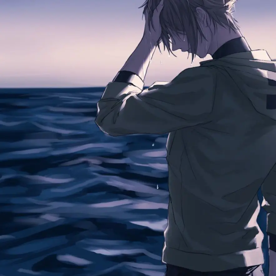 ym._susk의 夜の海に1人の彼