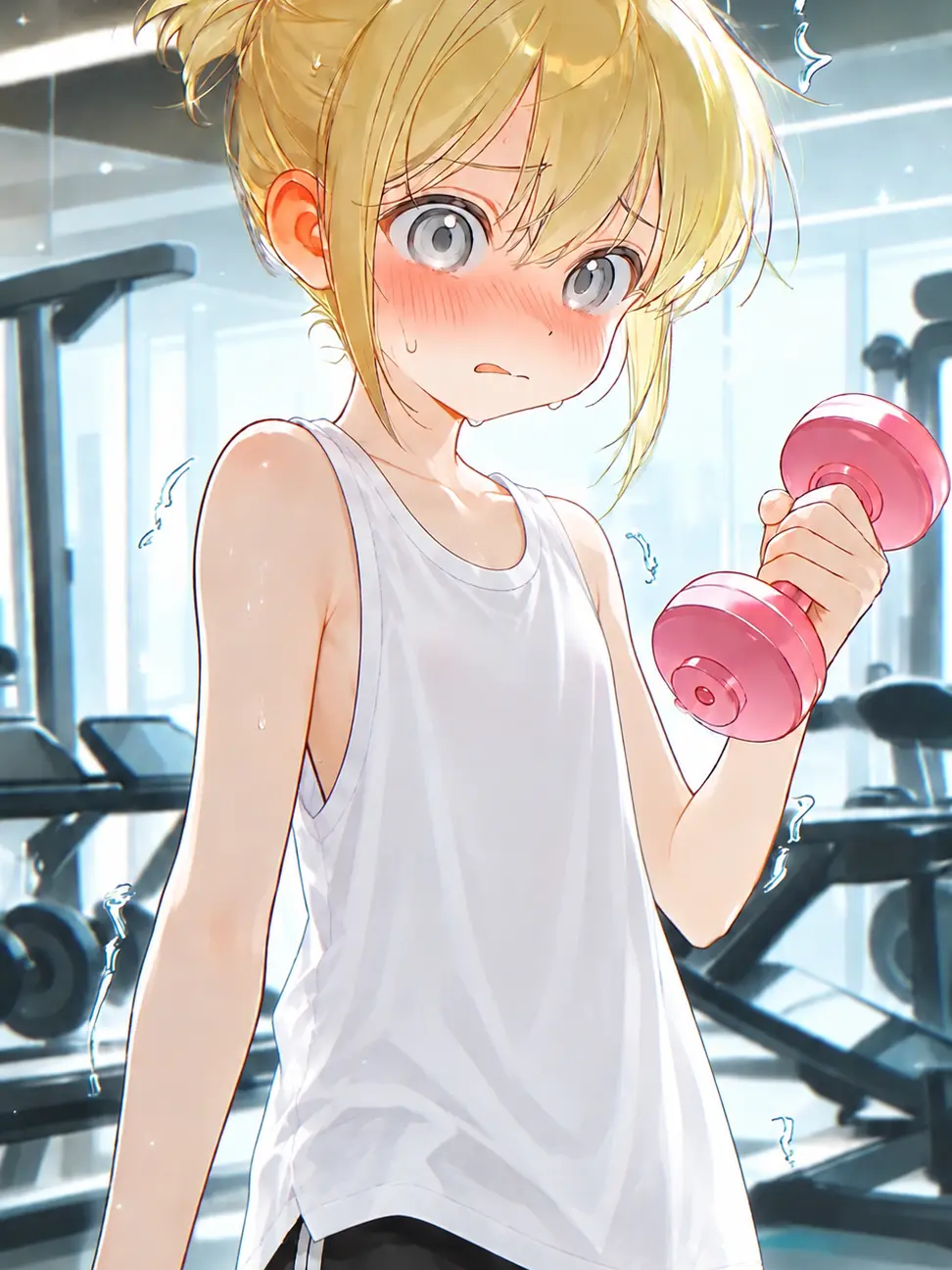SaltyyApple의 Pink Dumbbell Femboy at the Gym