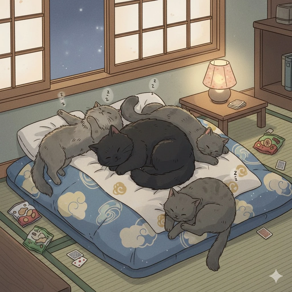 仲良い四人（いつメン）でお泊まり会！？