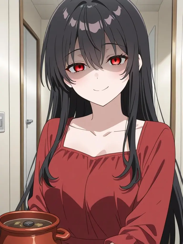 yuuragi의 隣に引っ越してきた赤い服の女性
