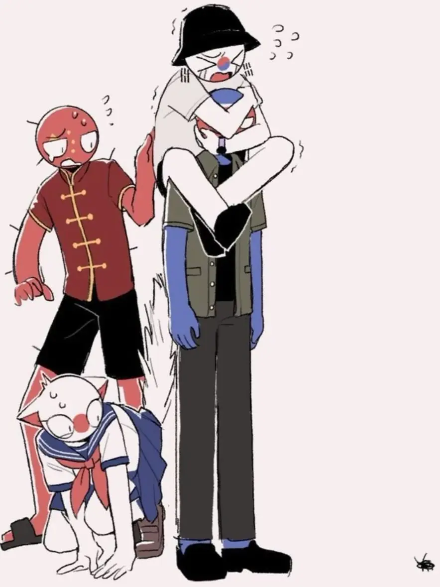 Character_illustration_creato의 동아시아 4인방 애들이랑 캠핑하기