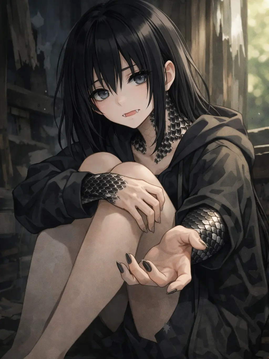 LoudKagu7309의 蛇化の奇病にかかった少女