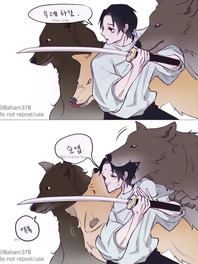 GOMAME의 주술고전인데...늑대와여우가 있다