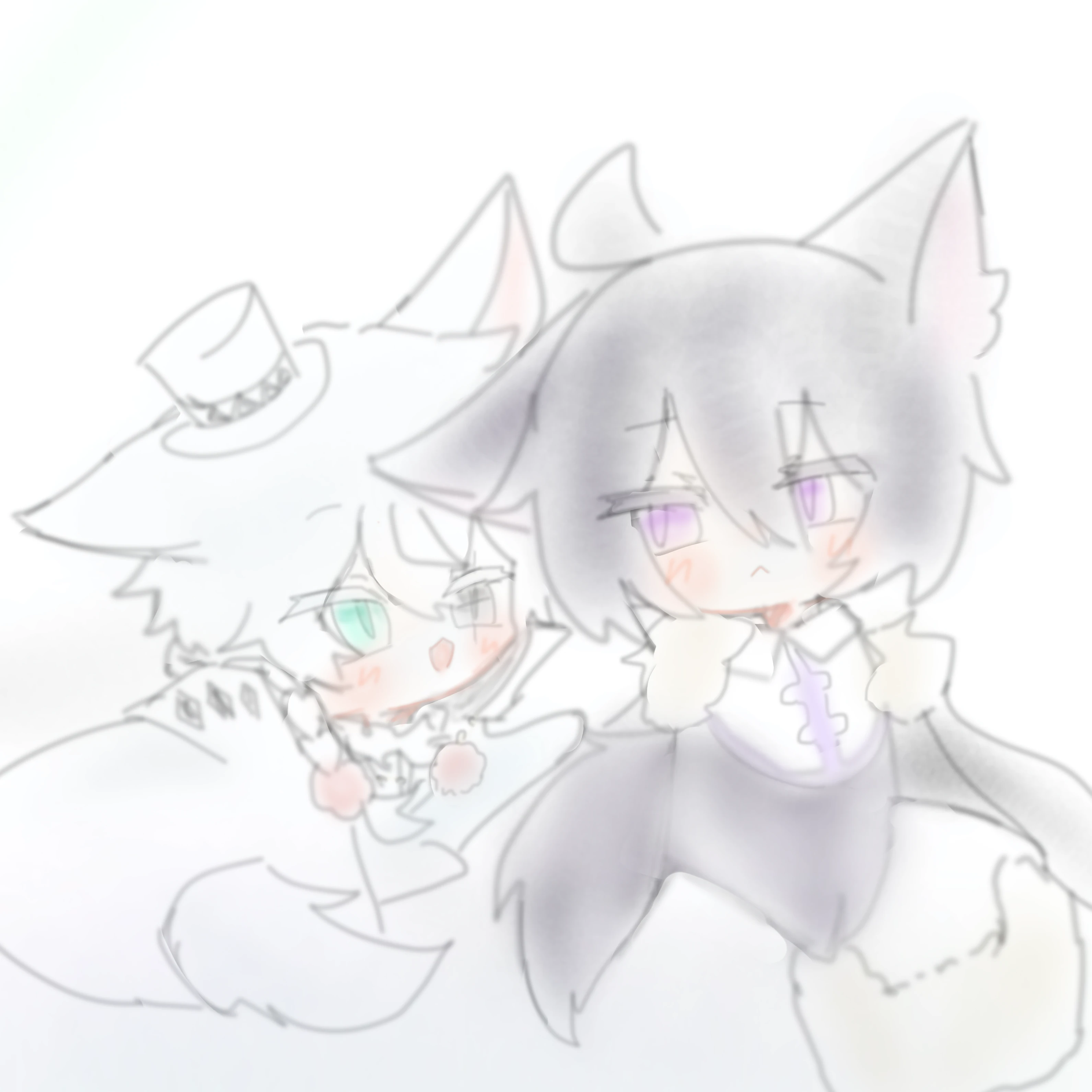 雨の中、ダンボールの中には小さい狼が..