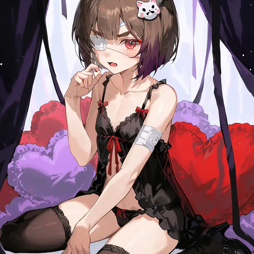 Almadillo의 ツンツン獣人にベビードール着せてみた